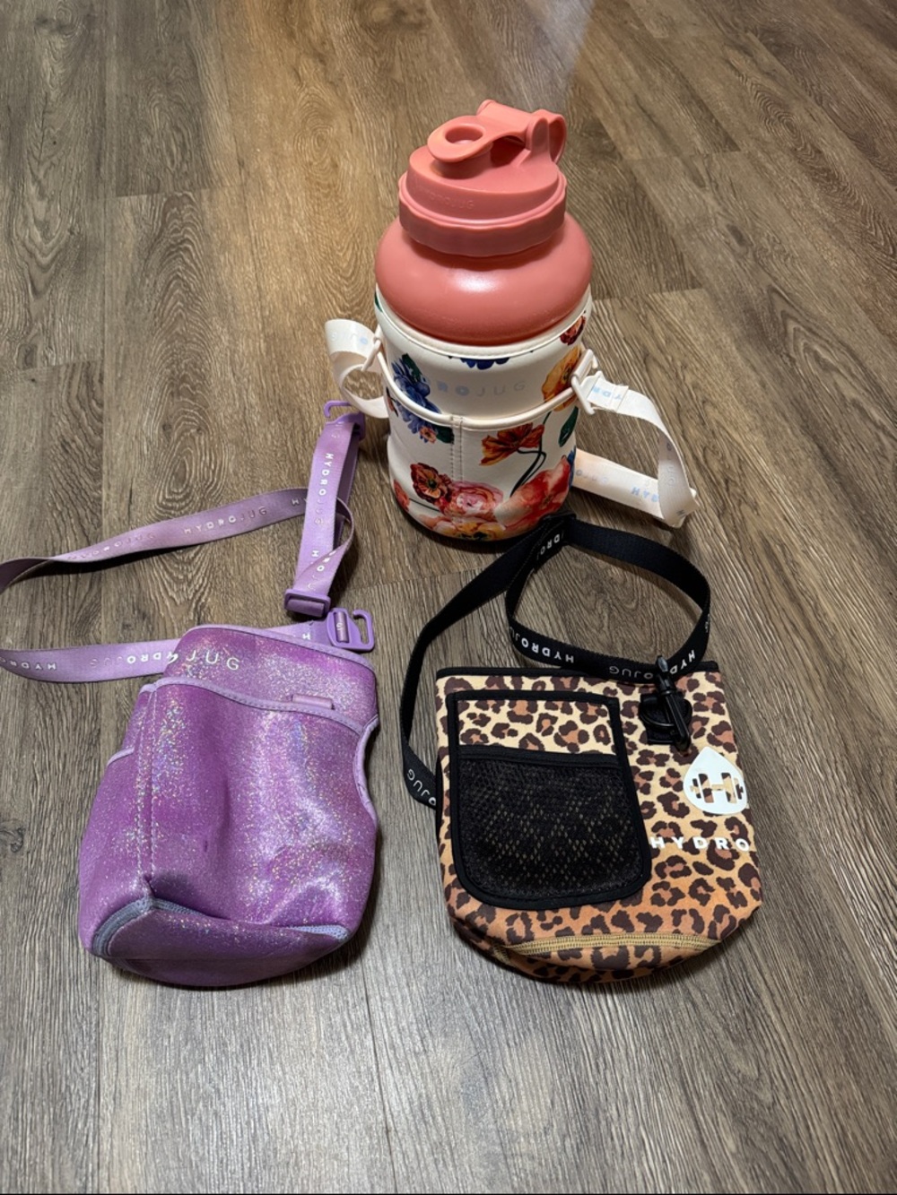 Hydrojug  Water Bottle with three Crossbody Pouches